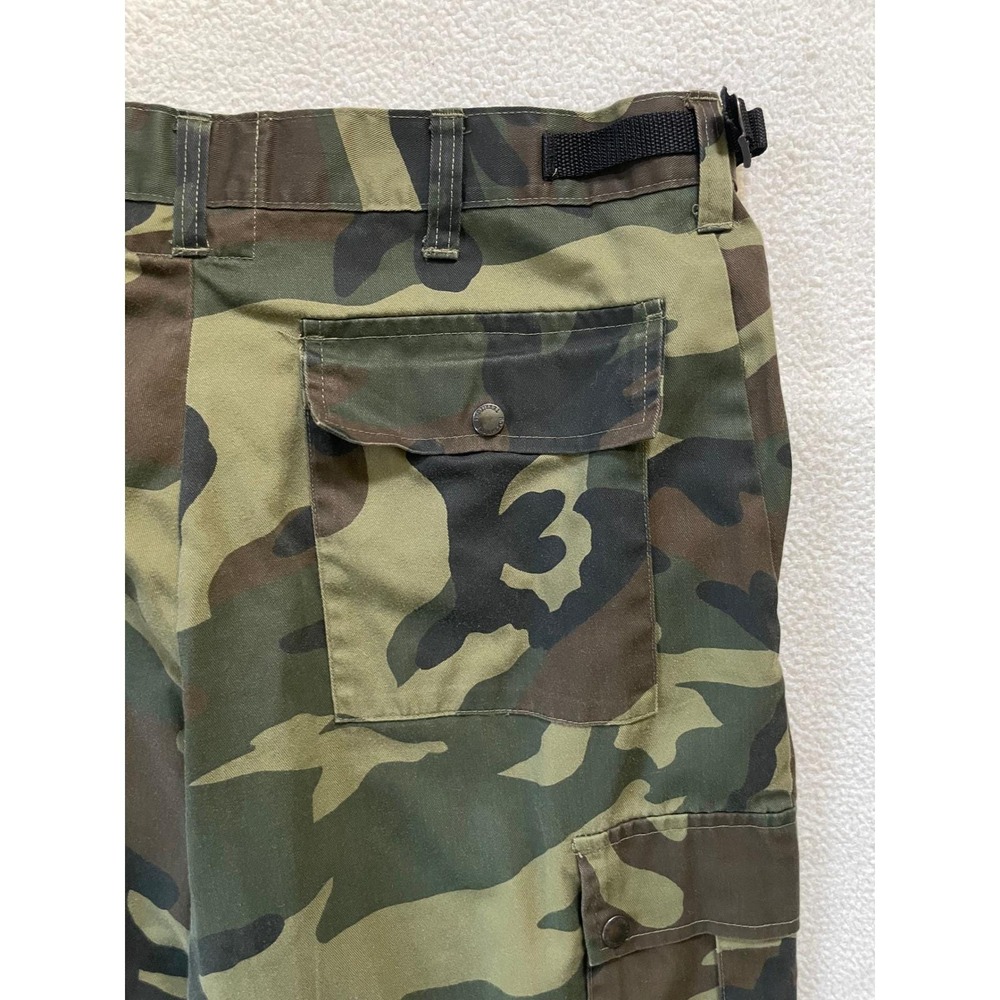 Vintage 90s Northwest Territory Mens Large Cargo Pants Woodland Camo Adj Waist - Picture 15 of 16